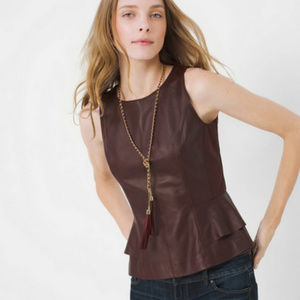NWT WHBM Genuine Leather Sleeveless Top